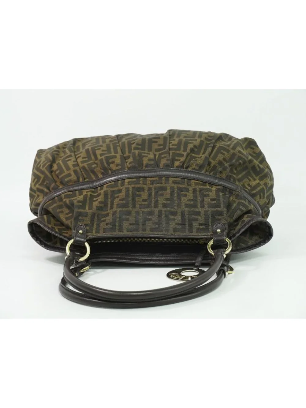 Fendi Zucca Shoulder Bag Canvas Brown